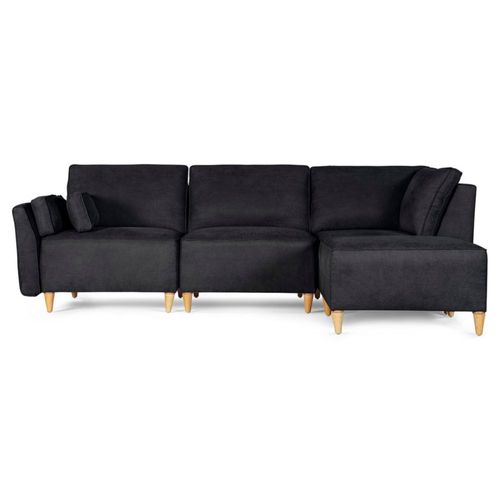 Sofá Sala Modular Morelli Negro Makora 4 Plazas Con Memory Foam Reclinable De 3 Posiciones Para Salas Modernas Departamentos Espacios Pequeños