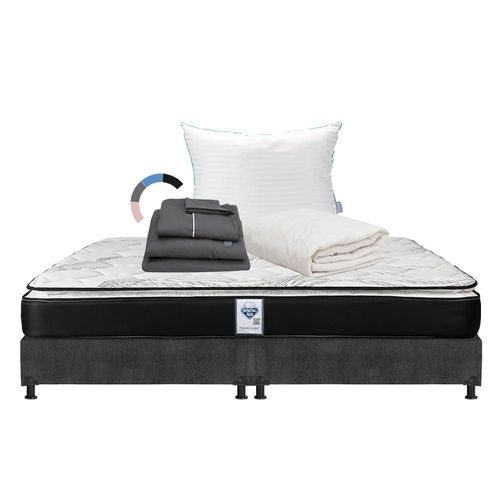 Colchon King Size Spring Air Premier Negro+ Box+ Almohada Royal+ Protector Ultra+ Sabanas Royal RGH