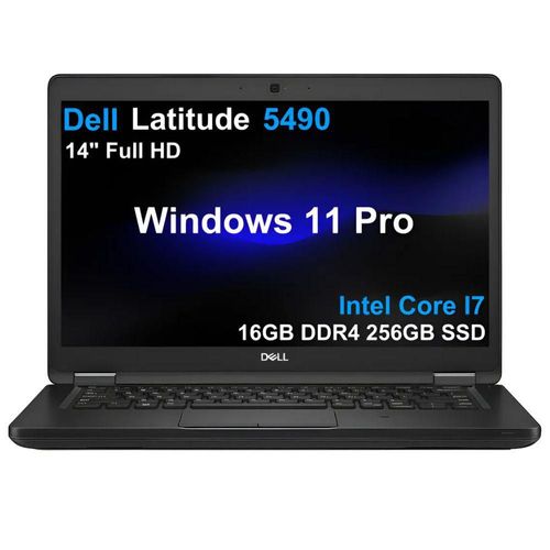 Laptop Dell Latitude 5490 Reacondicionado | 14" Full HD | Intel Core i7-8650U | 16GB RAM, 256GB SSD | Teclado Retroiluminado | Webcam | Windows 11 Pro