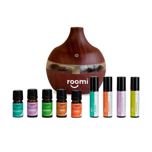 Kit de Aceites de Aromaterapia Roomi +Difusor + Set de Roll On.