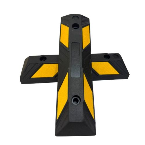 Phasa Par Tope Estacionamiento 56cm Hule Negro Reflejante Kit uso rudo