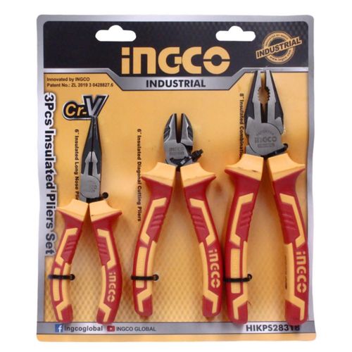 Kit Set Juego De Pinzas Aisladas 3 Piezas Ingco 1000v 8 6 6 Pulgadas