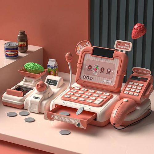 Caja registradora de juguete para niños, regalo de cumpleaños para niños y niñas, mostrador de caja de juguete.HOGAWAY