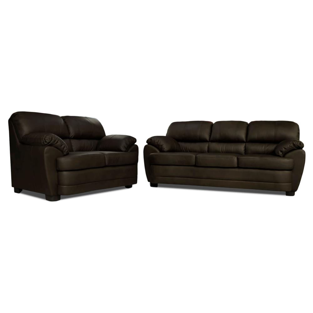 Sala de Piel Genuina Florencia Sofa Y Love