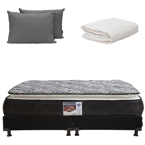 Colchon King Size Spring Air Omega Negro+ Box+ Almohada 2Pack+ Protector Ultra RGH