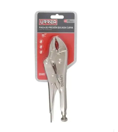 Pinza de presión de 7" quijada curva con corta alambre