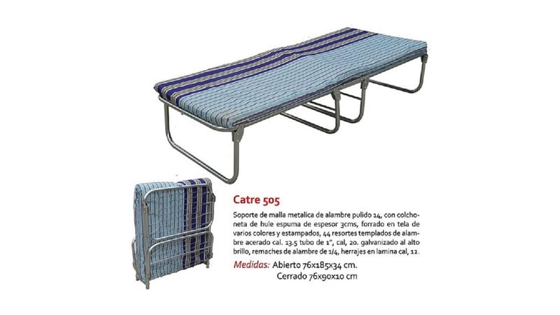 Cama Plegable Con Colchoneta De Espuma Incluida 90 Cmx190 Cm con