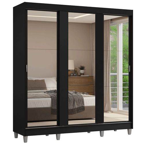 Ropero Madesa Reno 3 Puertas Corredizas Con Espejo y Pies N2