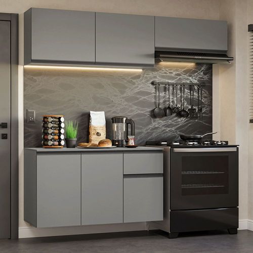 Cocina Integral Completa Modular Madesa Nice 200cm Gris 1