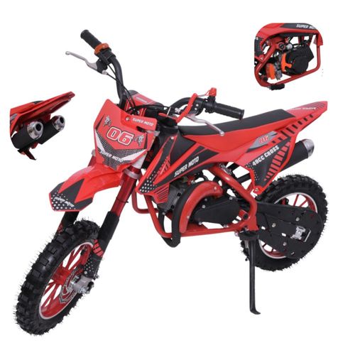 Moto Cross Para Niños Starkids Skr1006 Gasolina Doble Escape Rojo