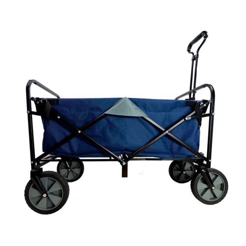 Carro Multiusos Plegable Glück Azul con Jaladera Ajustable y Ruedas Resistentes para Transporte Portátil
