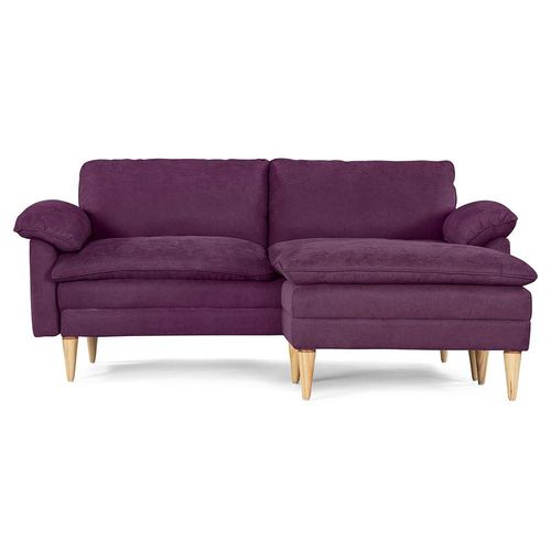 Sofa Cama Remmy Makora Morado Con Memory Foam Respaldo Reclinable de 3 Posiciones Taburete Independiente