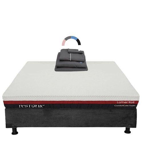 Colchon Matrimonial Restonic Roll Negro+ Box+ Sabanas Royal RGH