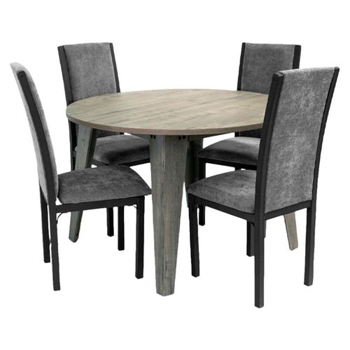 Comedor 4 Sillas Alondra Gris Kessa Muebles