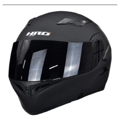 Casco Abatible Hro 3400 con Luz Led Negro Mate Lente de Sol S