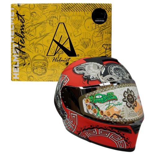 Casco Para Moto Abatible Tic Xolot Certificado ece-22.06 Rojo con Negro Talla S Mate