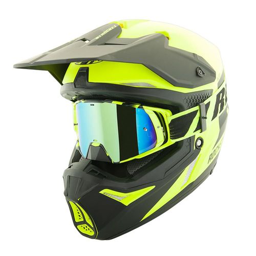 Casco Estilo Motocross Joe Rocket RKT 22 Rocket Racing + Googles