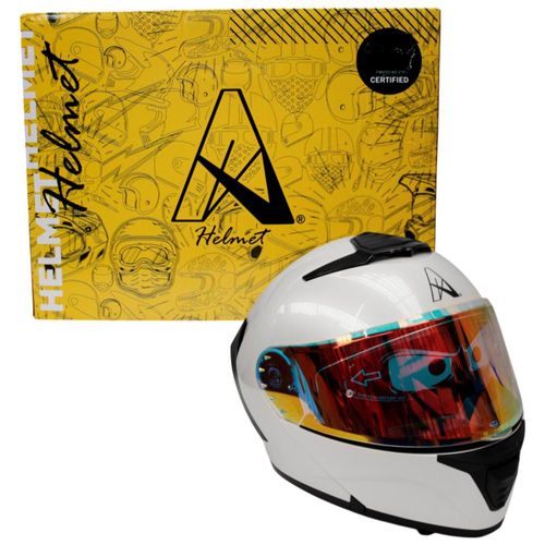 Casco Para Moto Certificado Abatible A Helmet Lente Humo