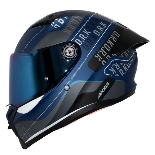 Casco integral axxis fenix azul doble certificacion talla l