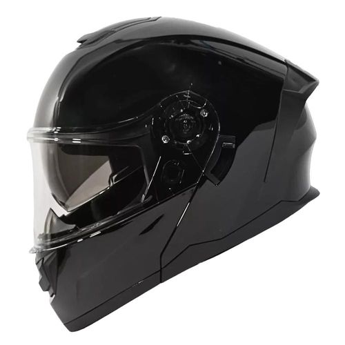 Casco moto abatible certificado dot negro con gafas talla l