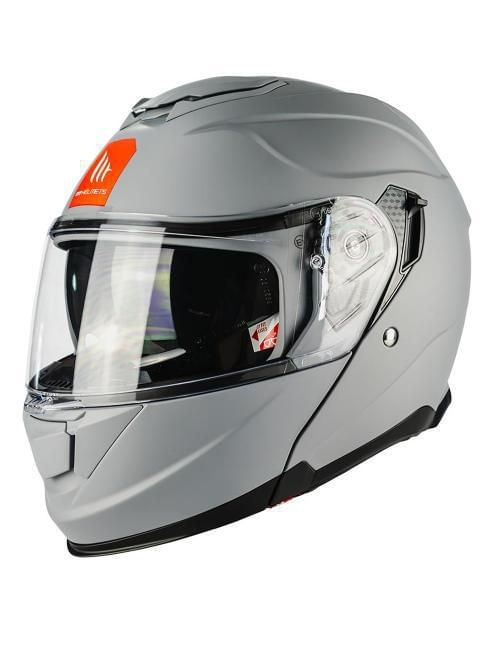 Casco Abatible Mt Helmets Exodus Doble Certificación Gris
