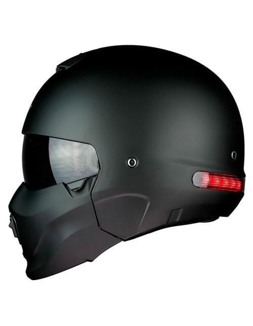 Casco 3/4 Kov Spectrum Negro Mate Luz Led
