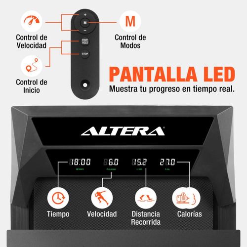 Caminadora Electrica Plegable Walking Pad Altera CYBERWALK con Elevacion Color Negro