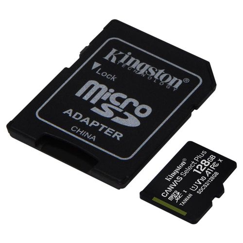 Micro SD Canvas Select Plus 128GB con Adaptador SD Clase 10 UHS-I KINGSTON