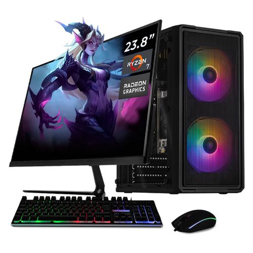Xtreme pc radeon vega ryzen 7 32gb 1tb monitor 23.8 black