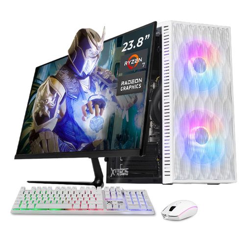 Xtreme pc radeon vega ryzen 7 32gb 1tb monitor 23.8 white