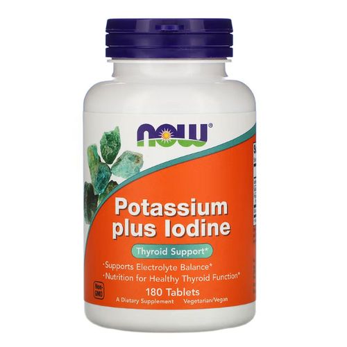 Yoduro de potasio now potassium plus iodine 180 tabletas