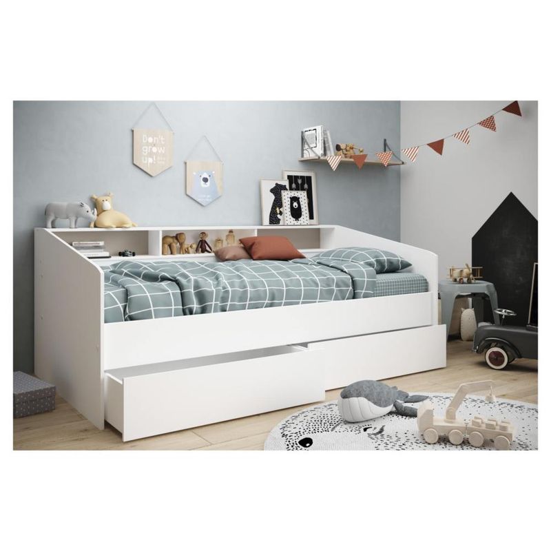 Cama individual Sleep Blanco y Multicolor. - Elektra en Línea