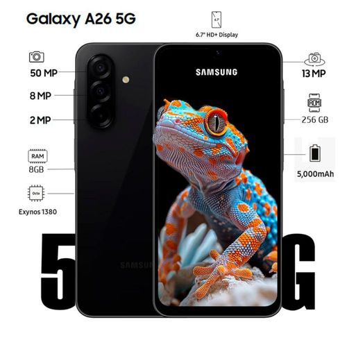 Celular Samsung Galaxy A26 5G 256GB 8GB RAM Negro Dual sim 6.7″ Super AMOLED
