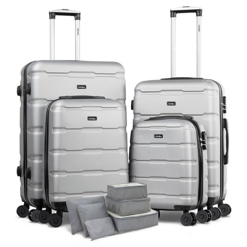 Set de 4 maletas rígidas con ruedas carry on 10 kg, 20 kg gris