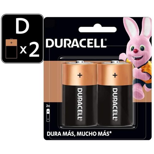 Pila duracell alcalina tipo d con 12 unidades 1.5v