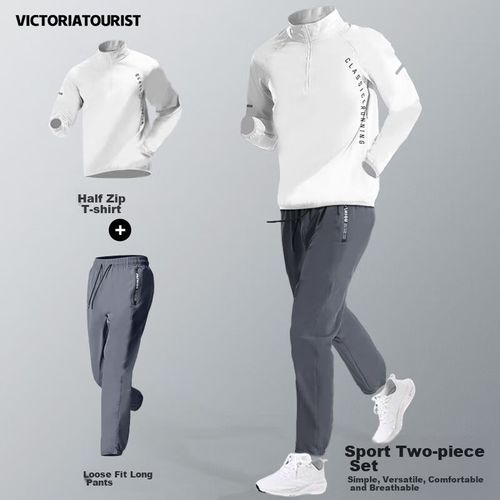 Conjunto Deportivo Victoriatourist Blanco Gris Para Hombre
