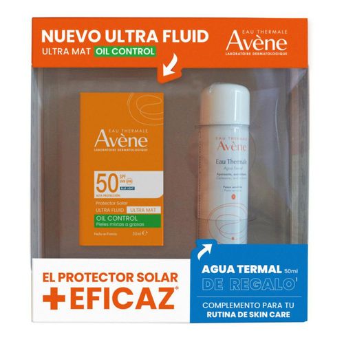 Avene Kit Solar FPS50 Ultra Fluid Oil Control Ultra Mat 50 ml y Agua termal 50 ml