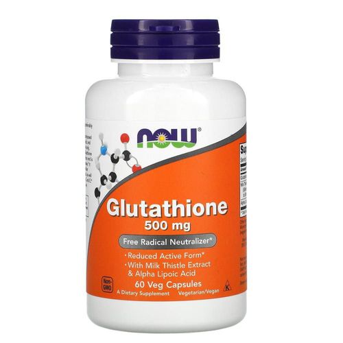Glutatión now glutathione 500 mg 60 cápsulas