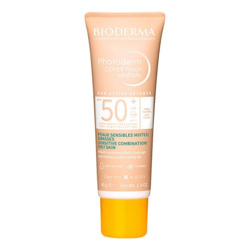 Bioderma Photoderm Cover Touch Mineral Protector solar facial FPS50 con color tono muy claro 40 g