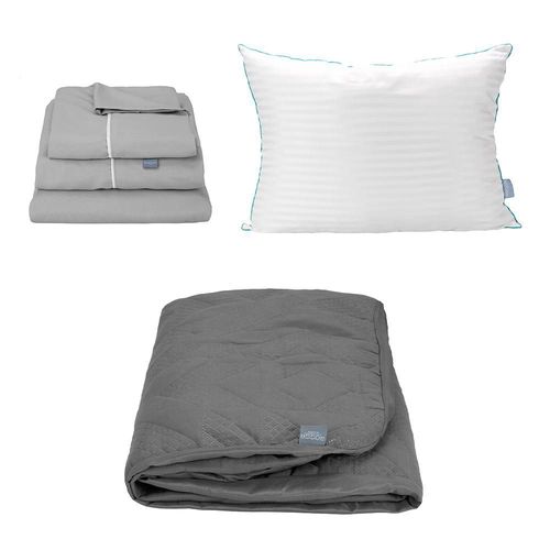 Protector Lux Matrimonial Rogga Gris+ Sabanas Royal+ Almohada Royal RGH