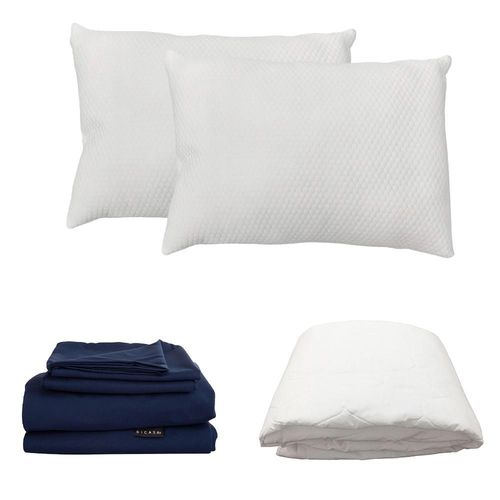Protector Ultra King Size Spring Air Blanco+ Sabanas Softy+ Almohada Frosty 2 RGH