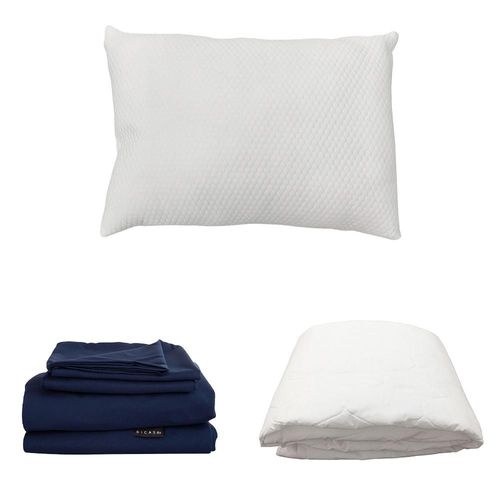 Protector Ultra Individual Spring Air Blanco+ Sabanas Softy+ Almohada Frosty RGH
