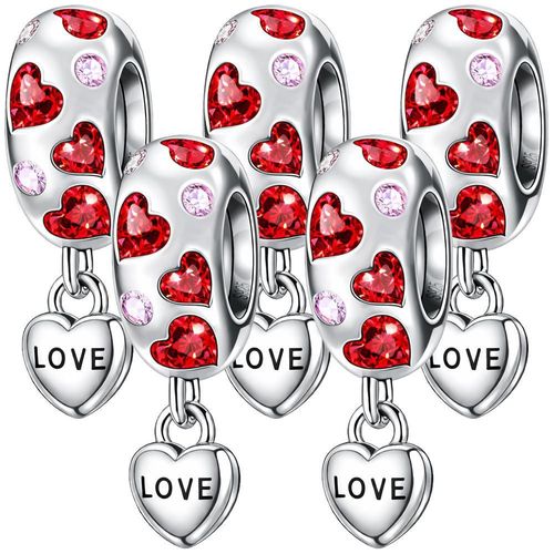 Charm de Corazones Rojos MXXTD-005 Hearts02 Charm separador Romántico