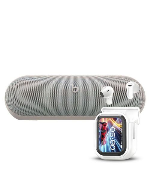 BOCINA BEATS PILL X KIM KARDASHIAN EDITION LIGHT GREY MAX24LL/A + OBSEQUIO AUDÍFONOS HTC NE20 WIRELESS CON PANTALLA LED EN ESTUCHE BLANCO