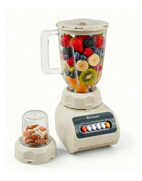 Licuadora Vaso Procesador De Alimentos 4 Vel 1.5l 500w Crema