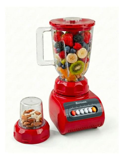 Licuadora Vaso Procesador De Alimentos 4 Vel 1.5l 500w Rojo