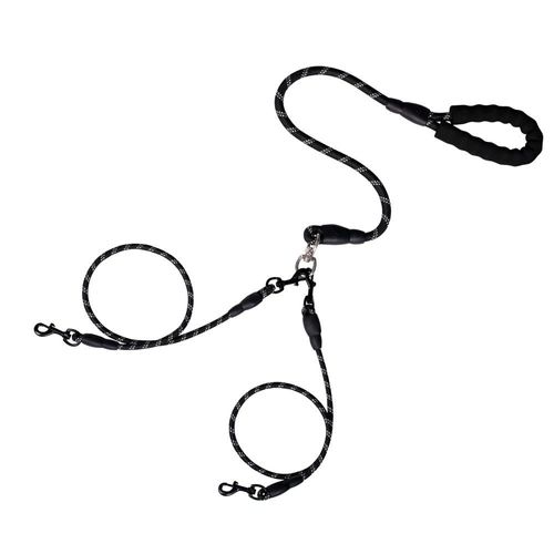 Cuerda para pasear perros antienredos, cuerda múltiple, de nailon, doble cabeza, .HOGAWAY