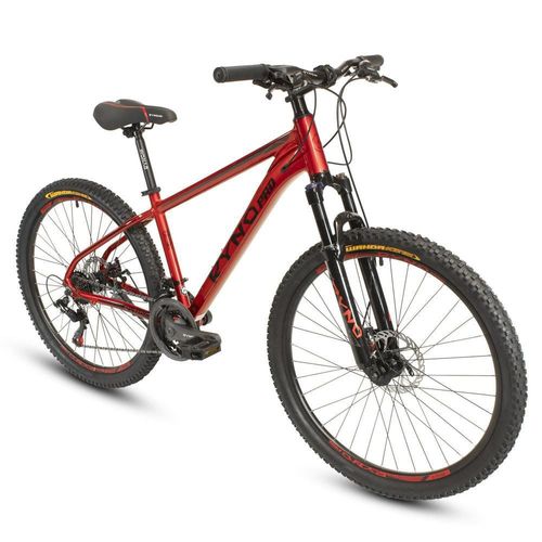 Bicicleta r26 aluminio 3x7 vel freno de disco rojo metalico