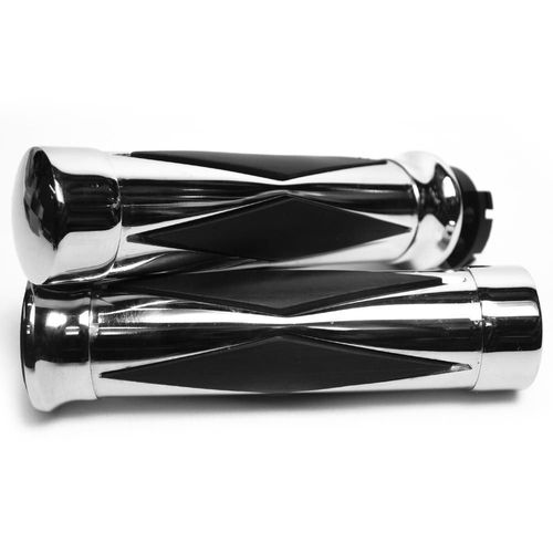 Puños de aluminio rombo cromados/negros