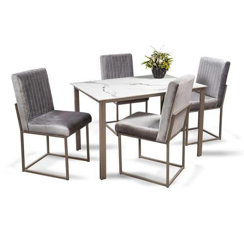 Comedor Gales 4 personas Gris Champaña